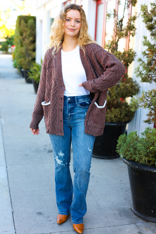 You've Got It Brown Button Down Boyfriend Cardigan