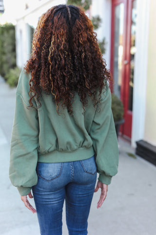 Weekend Ready Lime Green Boyfriend Button Down Cropped Jacket