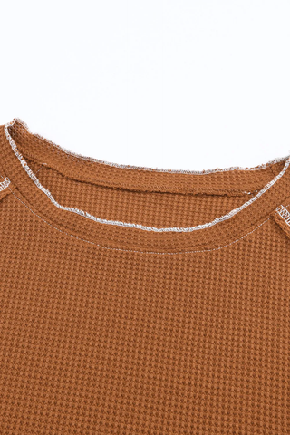 Textured Round Neck Long Sleeve Top