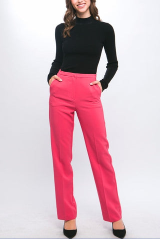 Milah Solid Straight Leg Trouser Pants