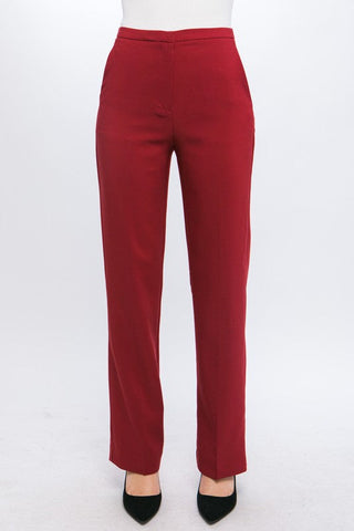 Milah Solid Straight Leg Trouser Pants