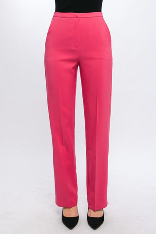 Milah Solid Straight Leg Trouser Pants