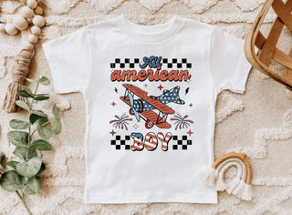 All American Boy Airplane 4th of July Tee Shirt