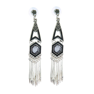 West Crystal Tassel Dangle Earrings