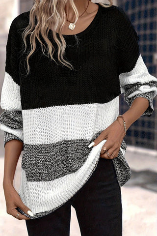 Colorblock Cozy Long Sweater