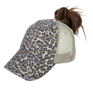 Leopard Ponytail Hat