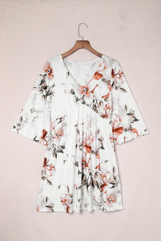 3/4 Sleeve Floral Dress