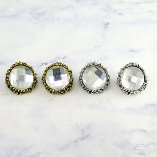 Antiqued Crystal Clip on Earrings