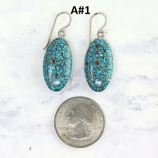 Solid Sterling Silver Turquoise Cabochon Earrings