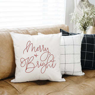 merry and bright cursive square