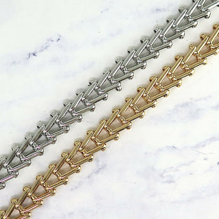 Gold Chevron Link Chain Bracelet