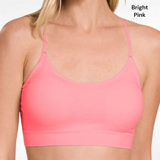 Cross Back Padded Seamless Half Cami