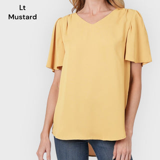 Flutter Sleeve V-Neck Top