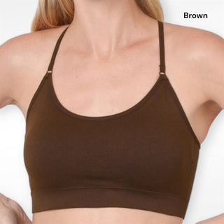 Cross Back Padded Seamless Half Cami