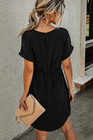 Casual Chic Button Back T-Shirt Dress