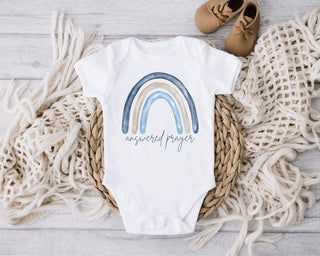 Answered Prayer Watercolor Rainbow Baby Onesie