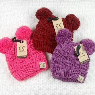 CC Baby and Kids Toddler Pom Pom Beanie Winter Snow Hats