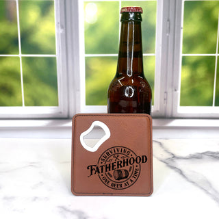 Surviving Fatherhood | Custom Bottle Opener Coaster