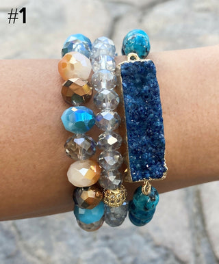 Set of 3 Natural Stone Bracelets