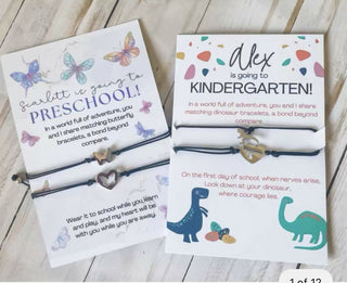 Personalized First Day of School You and Me Bracelets