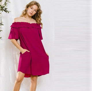 Sassy Summer Off Shoulder Dress