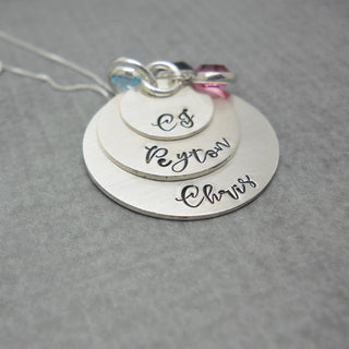 3 Layered Mom Necklace with Kids Names