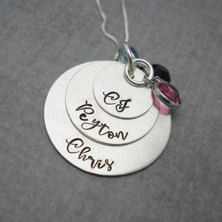 3 Layered Mom Necklace with Kids Names