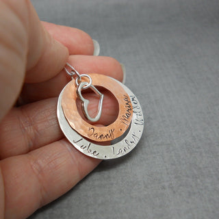 Layered Mothers eternity necklace with kids names