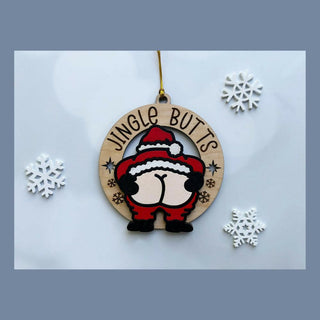 Jingle Butt Christmas Ornament - Santa