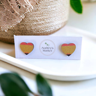 Teacher Heart Shaped Wood Stud Earrings | Buy 1 Get 2 Free!