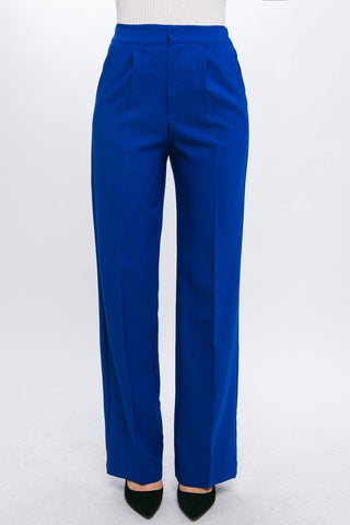 Darcy Elastic Back Waistband Wide Leg Slacks