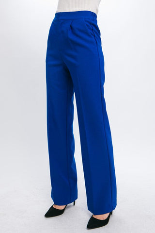 Darcy Elastic Back Waistband Wide Leg Slacks