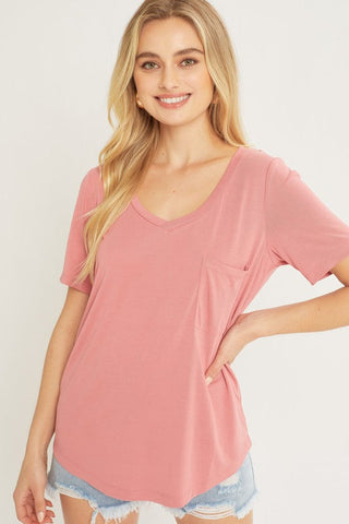 Bailey V-Neck Top With Pockets