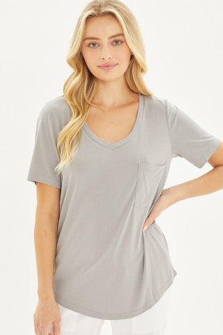 Bailey V-Neck Top With Pockets