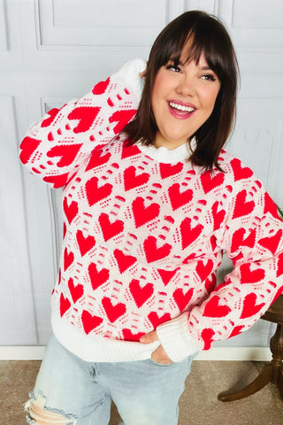 True Hearts Oversized Sweater (Curvy Size)