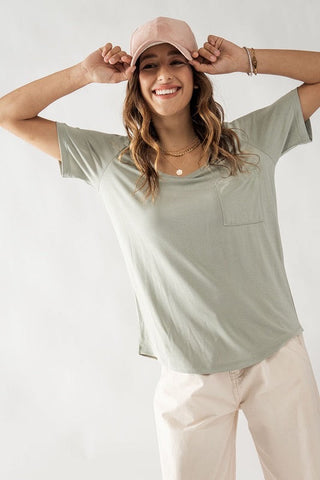 Bailey V-Neck Top With Pockets