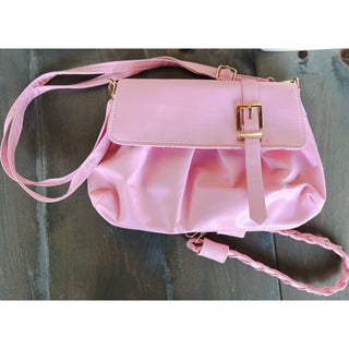 Spring Buckle Bag with Braided Strap.