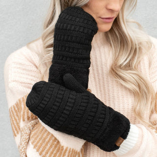 CC Sherpa Lined Mittens | 3 Sizes - Truly Contagious, CC Beanie