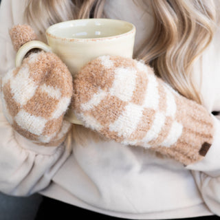 CC Checkered Boucle Oh-So-Soft Mittens - Truly Contagious