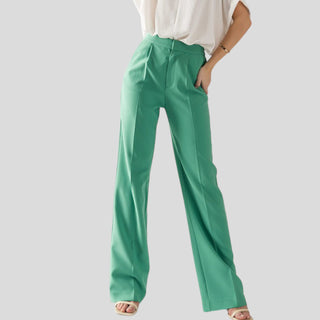 Darcy Elastic Back Waistband Wide Leg Slacks