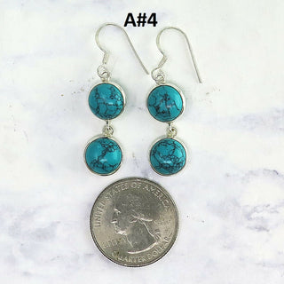 Solid Sterling Silver Turquoise Cabochon Earrings