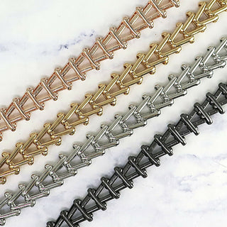 Gold Chevron Link Chain Bracelet