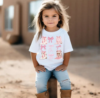Boots and Bows Coquette Girls Western Tee Shirt