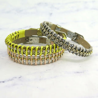 Snakeskin Leather Crystal Adjustable Bracelet