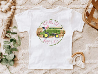 Dibs on the Buddy Seat, Farming Kids Tee Shirt