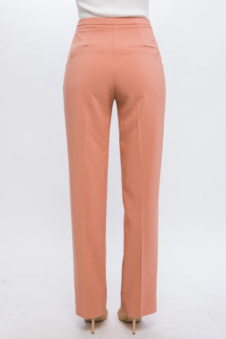 Milah Solid Straight Leg Trouser Pants