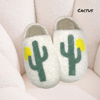 Cactus Sherpa Fuzzy Slippers