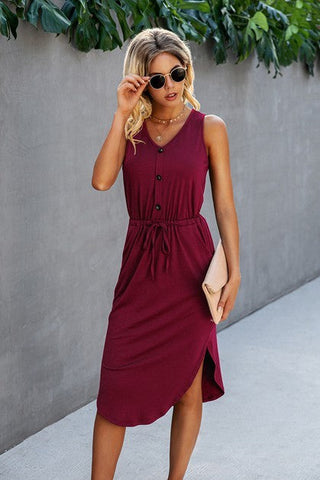 Breezy Charm Pocket Midi Dress