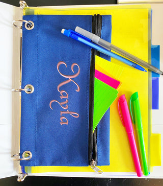 Personalized Notebook Pencil Case - Solid Colors