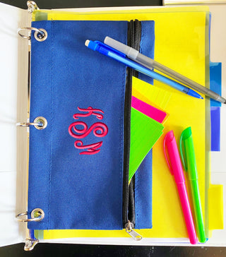 Personalized Notebook Pencil Case - Solid Colors